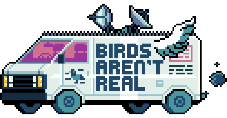 Birds Aren't Real animated van
